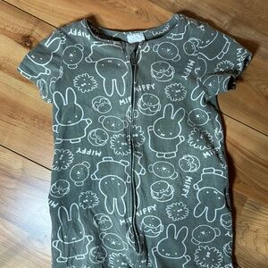 Cotton On Kids Bodysuit - Gray with White Miffy Print